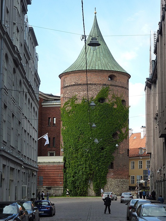 The old city walls and swedish gate in Latvia